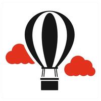 Hot Air Balloon icon in red color vector