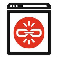 Link icon concept in red color vector