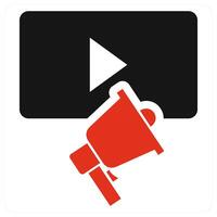 Media Promotion icon concept in red color vector