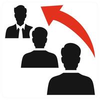 Market Orientation icon in red color vector