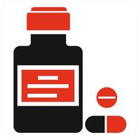 Medicine and medication icon concept in red color vector
