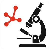 Microscope icon concept in red color vector