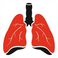 Lungs Disease icon concept in red color vector