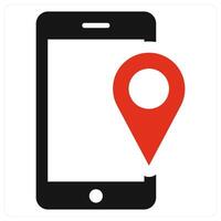 Mobile Location concept in red color vector