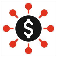 Money Allocation icon concept in red color vector