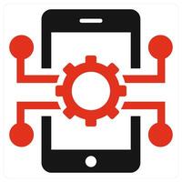 Mobile Technology concept in red color vector