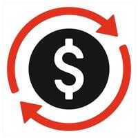 Money Circulation icon concept in red color vector