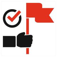 Mission Accomplished concept in red color vector
