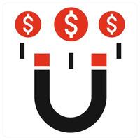 Money Attraction icon concept in red color vector