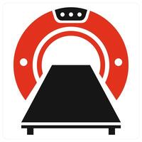 MRI icon concept in red color vector