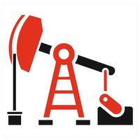 Oil Mining icon concept in red color vector
