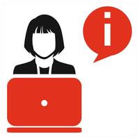 Online Consultation and support icon in red color vector