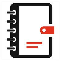 Notebook icon concept in red color vector