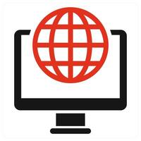 Web Browser icon concept in red color vector