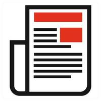 Newspaper icon concept in red color vector