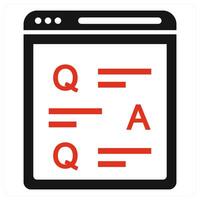 Online Questionnaire concept in red color vector