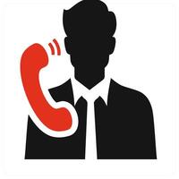 On Call icon concept in red color vector