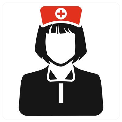 Nurse icon concept in red color