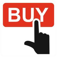 Online Buy icon concept in red color vector