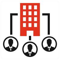 Office Structure icon concept in red color vector