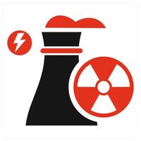 Nuclear Power plant icon concept in red color vector