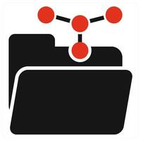 Share Folder icon concept in red color vector