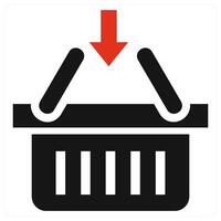Add To Cart and basket in red color vector