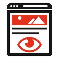 Online Viewer concept in red color vector
