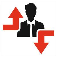 Overcome Crisis icon concept in red color vector