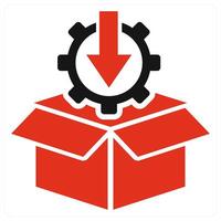 Package icon concept in red color vector