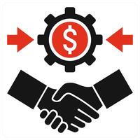 P2P Lending icon concept in red color vector