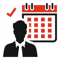 Personal Schedule icon in red color vector