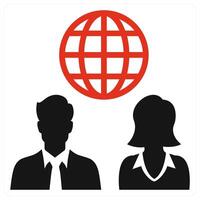 Online User icon concept in red color vector
