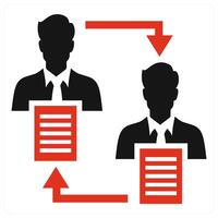 Peer To Peer icon concept in red color vector