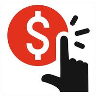 Pay Per Click icon in red color vector