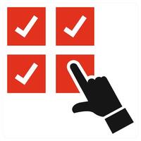 Priortization icon concept in red color vector