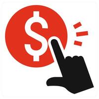 PPC icon concept in red color vector