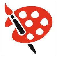 Painting icon concept in red color vector
