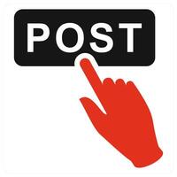 Post icon concept in red color vector