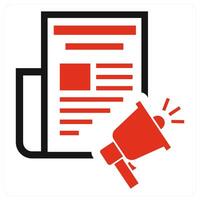 Press Release concept in red color vector