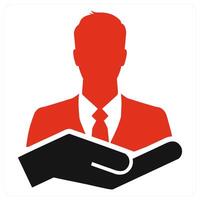 Privileged User Management icon concept in red color vector