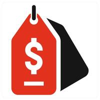 Price Tag icon concept in red color vector