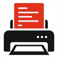 Printer in red color vector
