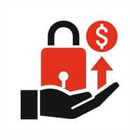 Private Offering icon concept in red color vector