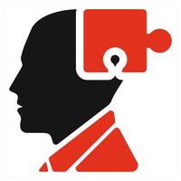 Problem Solving icon concept in red color vector