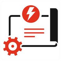 Power Plan icon concept in red color vector