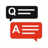 Question Answer icon concept in red color vector