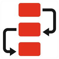 Process icon concept in red color vector