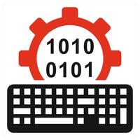 Programming and code concept in red color vector