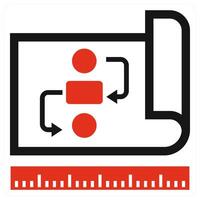 Prototype icon concept in red color vector